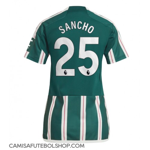Camisa de time de futebol Manchester United Jadon Sancho #25 Replicas 2º Equipamento Feminina 2023-24 Manga Curta